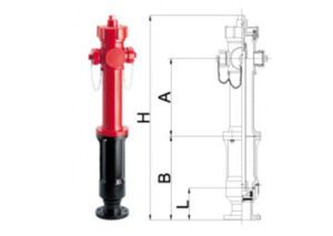 Idrante soprasuolo modello EUR in ghisa DN 50 - DN 65 tipo a secco con scarico automatico antigelo-GF-Tubiplast